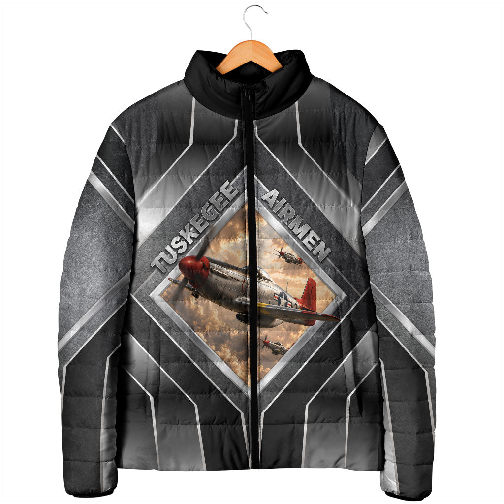 Personalized Tuskegee Airmen Padded Jacket Vintage WWII Aviation History Graphic Art