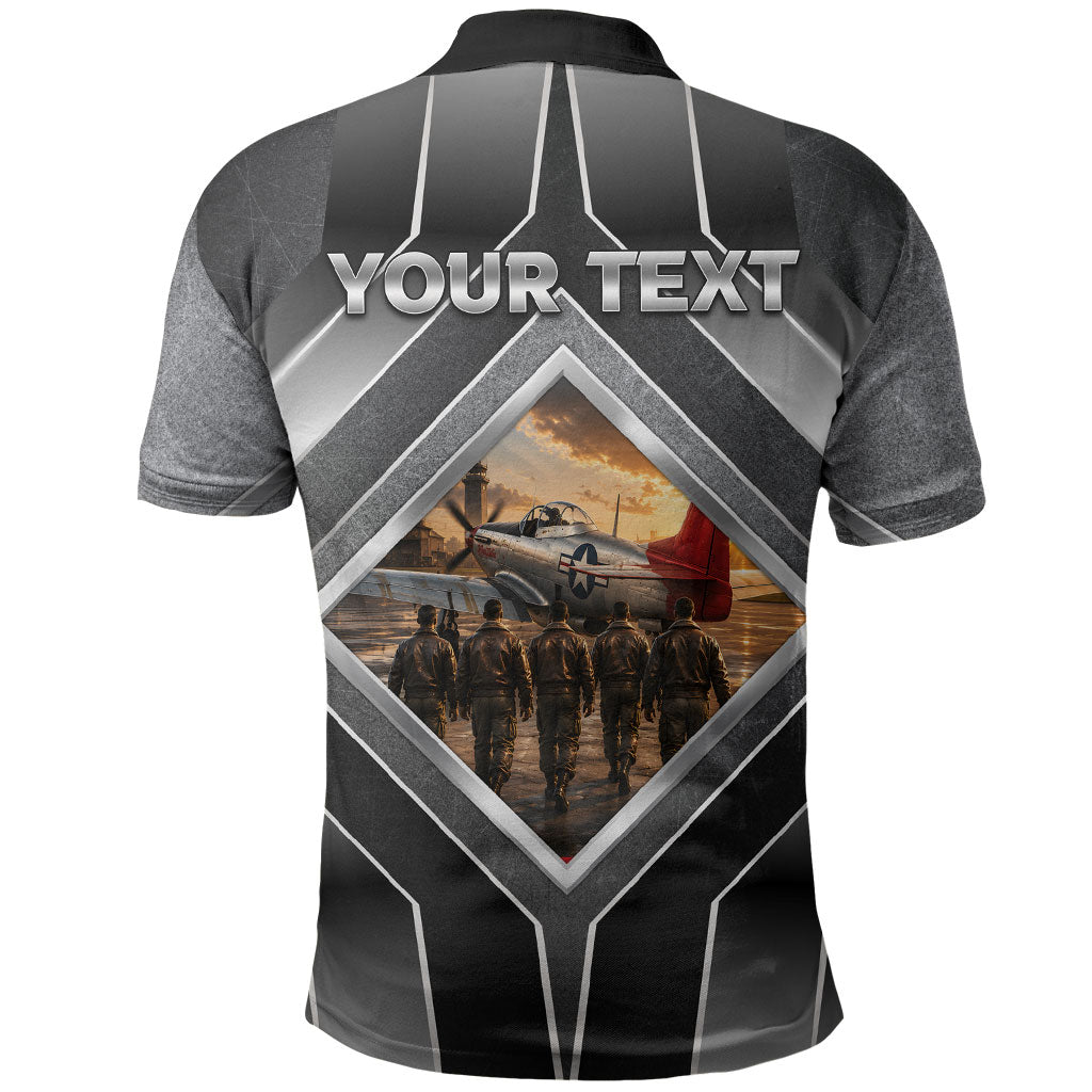 Personalized Tuskegee Airmen Polo Shirt Vintage WWII Aviation History Graphic Art