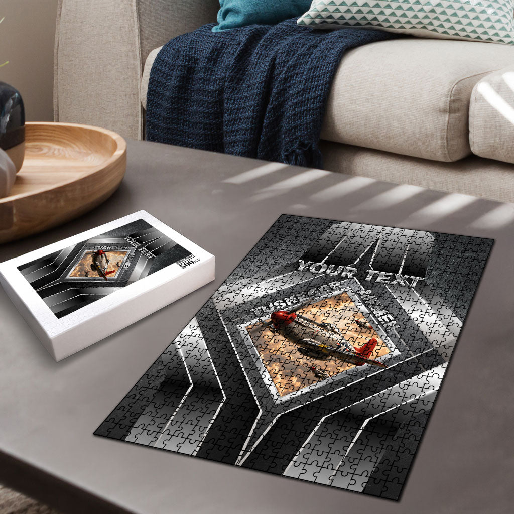 Personalized Tuskegee Airmen Puzzle Vintage WWII Aviation History Graphic Art