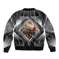 Personalized Tuskegee Airmen Sleeve Zip Bomber Jacket Vintage WWII Aviation History Graphic Art