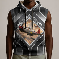 Personalized Tuskegee Airmen Sleeveless Hoodie Vintage WWII Aviation History Graphic Art