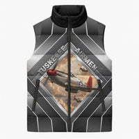 Personalized Tuskegee Airmen Sleeveless Puffer Jacket Vintage WWII Aviation History Graphic Art