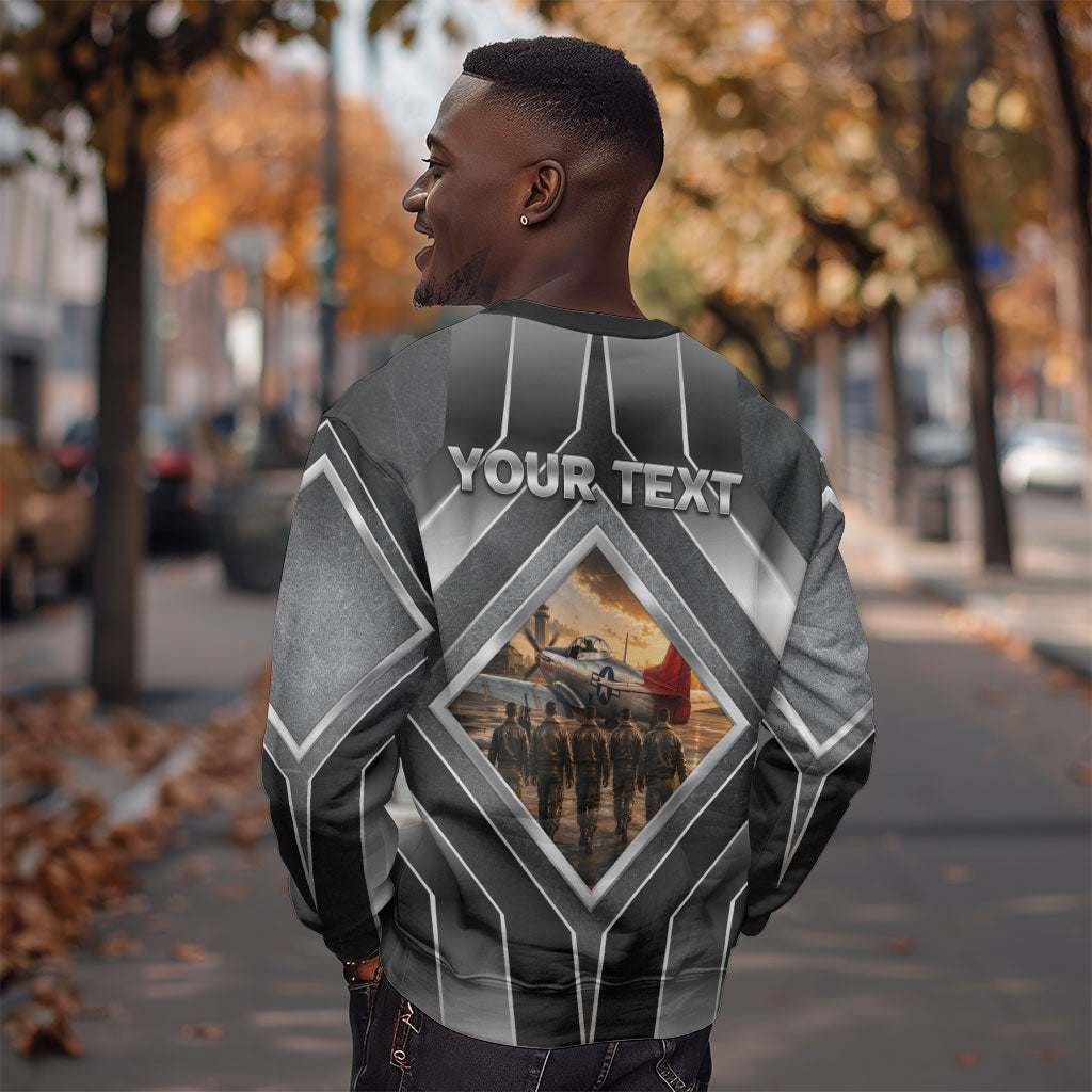 Personalized Tuskegee Airmen Sweatshirt Vintage WWII Aviation History Graphic Art