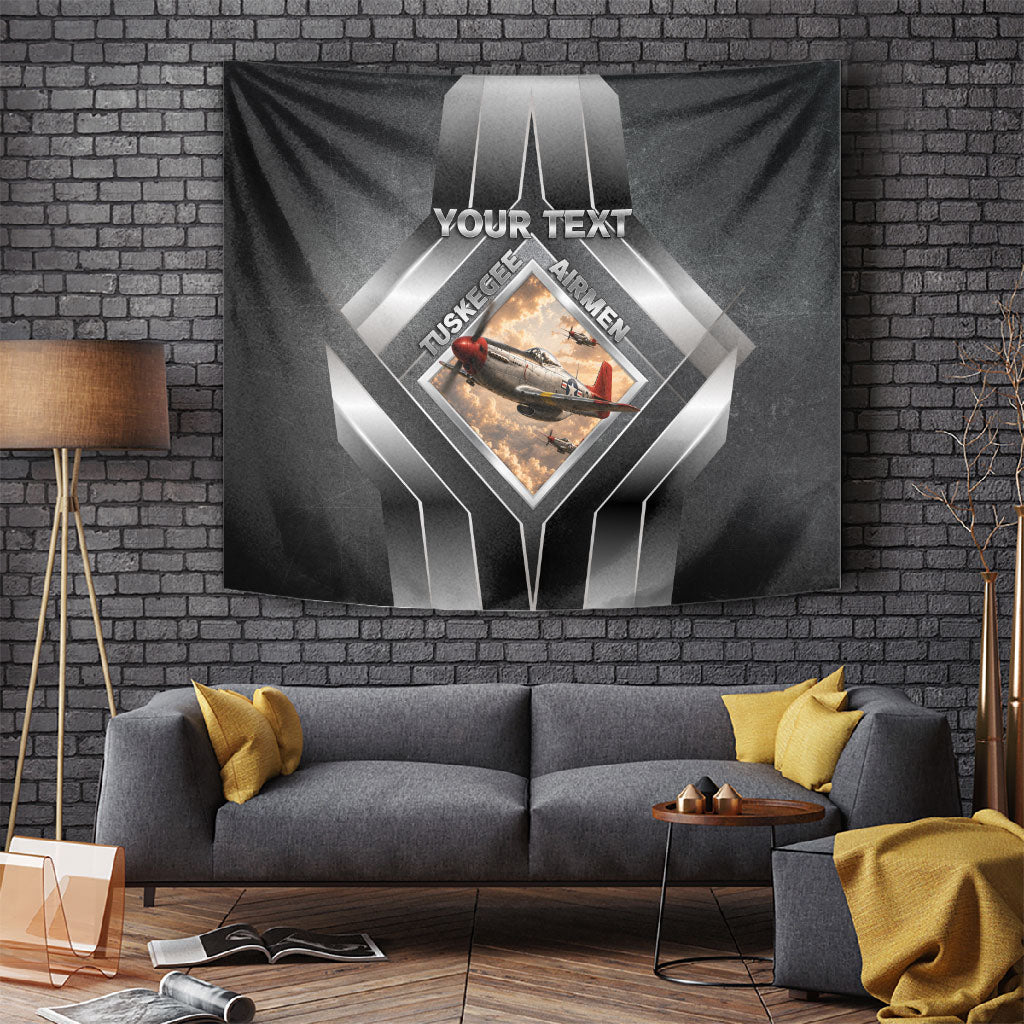 Personalized Tuskegee Airmen Tapestry Vintage WWII Aviation History Graphic Art