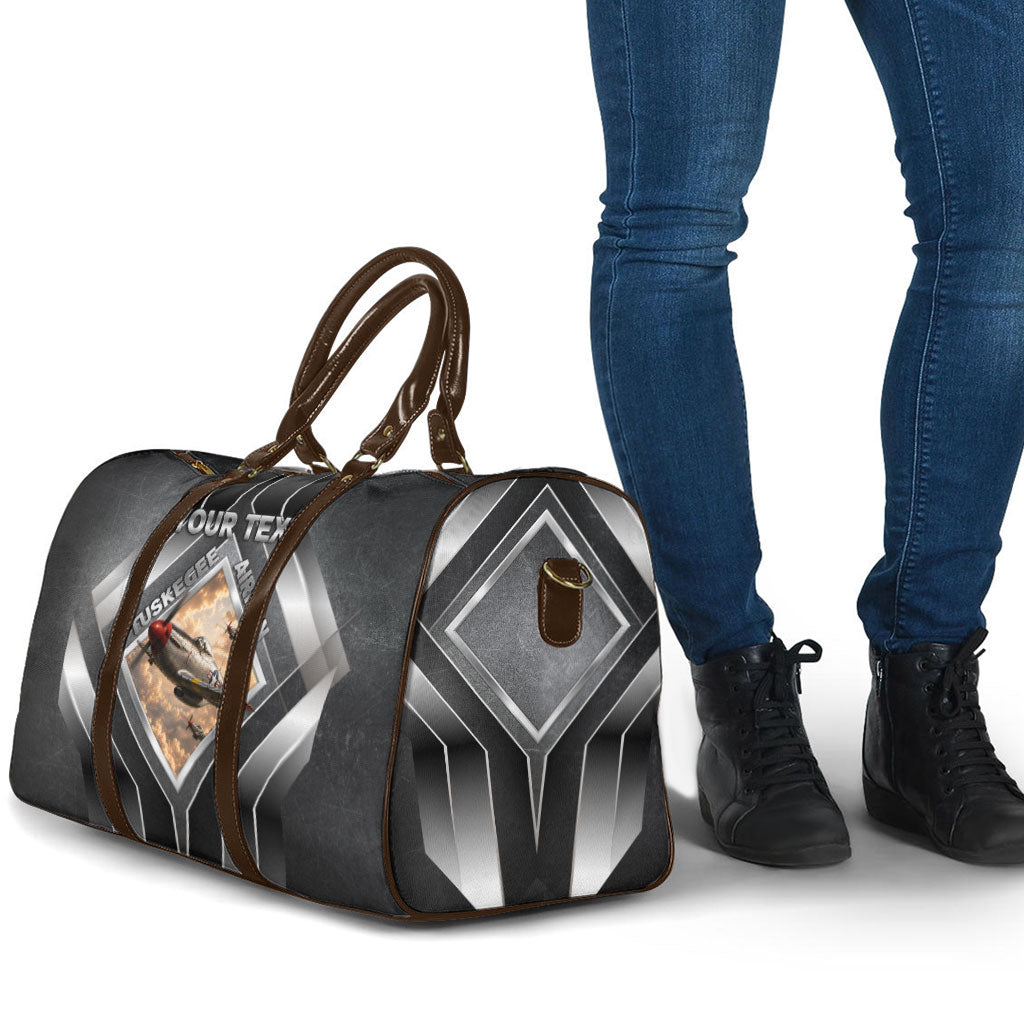 Personalized Tuskegee Airmen Travel Bag Vintage WWII Aviation History Graphic Art