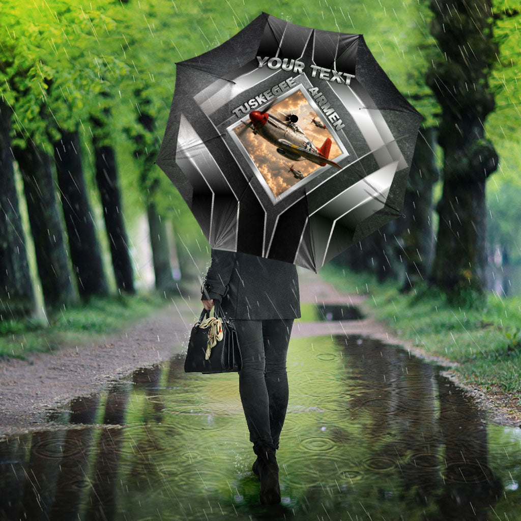 Personalized Tuskegee Airmen Umbrella Vintage WWII Aviation History Graphic Art