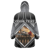 Personalized Tuskegee Airmen Wearable Blanket Hoodie Vintage WWII Aviation History Graphic Art