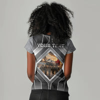 Personalized Tuskegee Airmen Women V-Neck T-Shirt Vintage WWII Aviation History Graphic Art