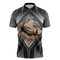 Personalized Tuskegee Airmen Zipper Polo Shirt Vintage WWII Aviation History Graphic Art