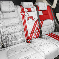 Switzerland Flag Back Car Seat Cover Swiss Map Red-White Distressed - Wonder Print Shop