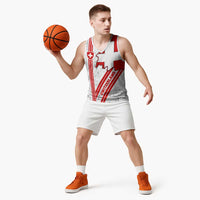 Switzerland Flag Basketball Jersey Swiss Map Red-White Distressed - Wonder Print Shop