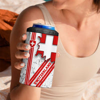 Switzerland Flag 4 in 1 Can Cooler Tumbler Swiss Map Red-White Distressed - Wonder Print Shop