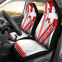 Switzerland Flag Car Seat Cover Swiss Map Red-White Distressed - Wonder Print Shop
