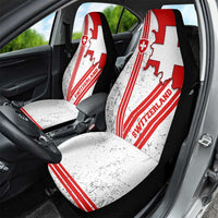 Switzerland Flag Car Seat Cover Swiss Map Red-White Distressed - Wonder Print Shop