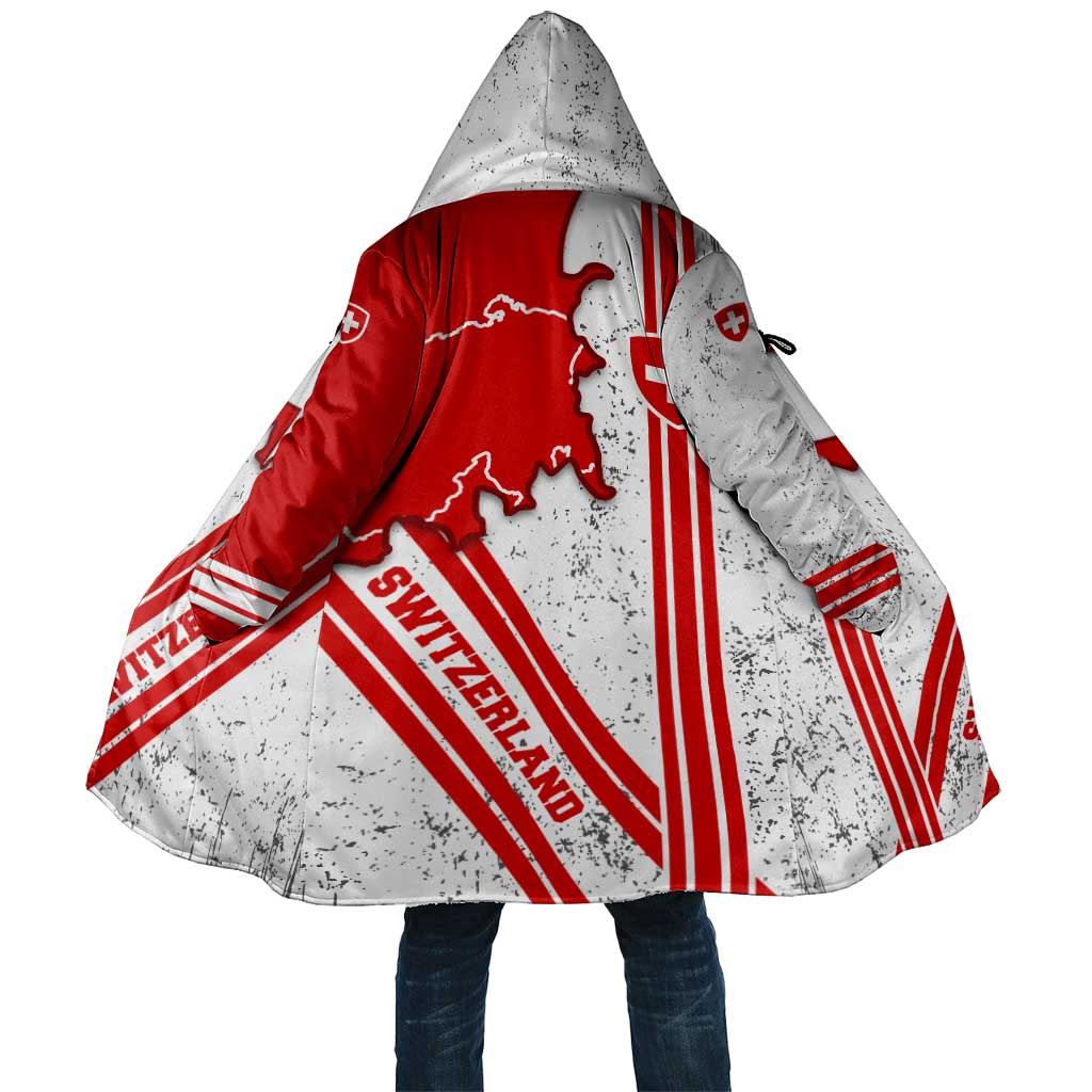 Switzerland Flag Cloak Swiss Map Red-White Distressed - Wonder Print Shop