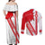 Switzerland Flag Couples Matching Off Shoulder Maxi Dress and Long Sleeve Button Shirt Swiss Map Red-White Distressed - Wonder Print Shop
