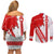 Switzerland Flag Couples Matching Off Shoulder Short Dress and Long Sleeve Button Shirt Swiss Map Red-White Distressed - Wonder Print Shop