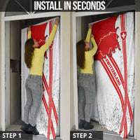 Switzerland Flag Door Cover Swiss Map Red-White Distressed - Wonder Print Shop