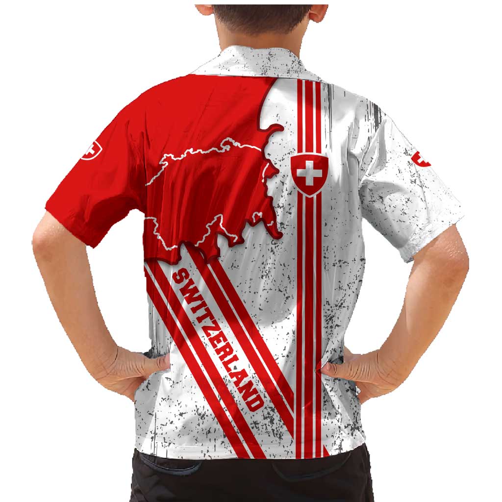 Switzerland Flag Family Matching Mermaid Dress and Hawaiian Shirt Swiss Map Red-White Distressed - Wonder Print Shop