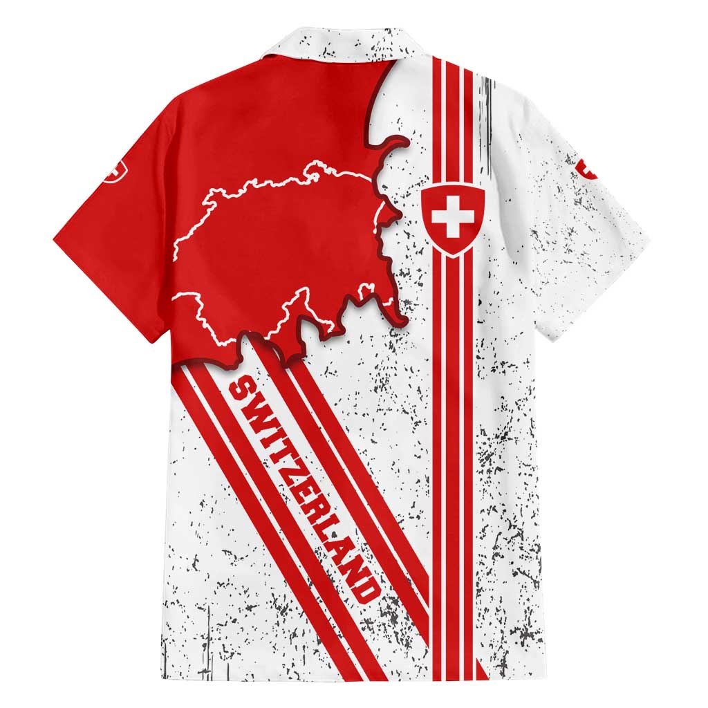 Switzerland Flag Family Matching Puletasi and Hawaiian Shirt Swiss Map Red-White Distressed - Wonder Print Shop