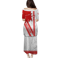Switzerland Flag Family Matching Puletasi and Hawaiian Shirt Swiss Map Red-White Distressed - Wonder Print Shop