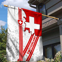 Switzerland Flag Garden Flag Swiss Map Red-White Distressed - Wonder Print Shop