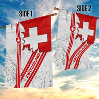 Switzerland Flag Garden Flag Swiss Map Red-White Distressed - Wonder Print Shop