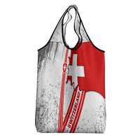 Switzerland Flag Grocery Bag Swiss Map Red-White Distressed - Wonder Print Shop