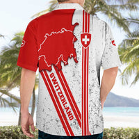 Switzerland Flag Hawaiian Shirt Swiss Map Red-White Distressed - Wonder Print Shop