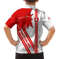 Switzerland Flag Hawaiian Shirt Swiss Map Red-White Distressed - Wonder Print Shop