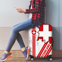 Switzerland Flag Luggage Cover Swiss Map Red-White Distressed - Wonder Print Shop