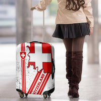 Switzerland Flag Luggage Cover Swiss Map Red-White Distressed - Wonder Print Shop