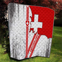 Switzerland Flag Quilt Swiss Map Red-White Distressed - Wonder Print Shop