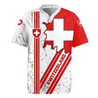 Switzerland Flag Rugby Jersey Swiss Map Red-White Distressed - Wonder Print Shop