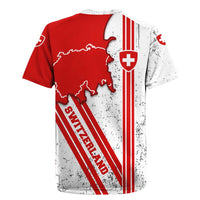 Switzerland Flag Rugby Jersey Swiss Map Red-White Distressed - Wonder Print Shop