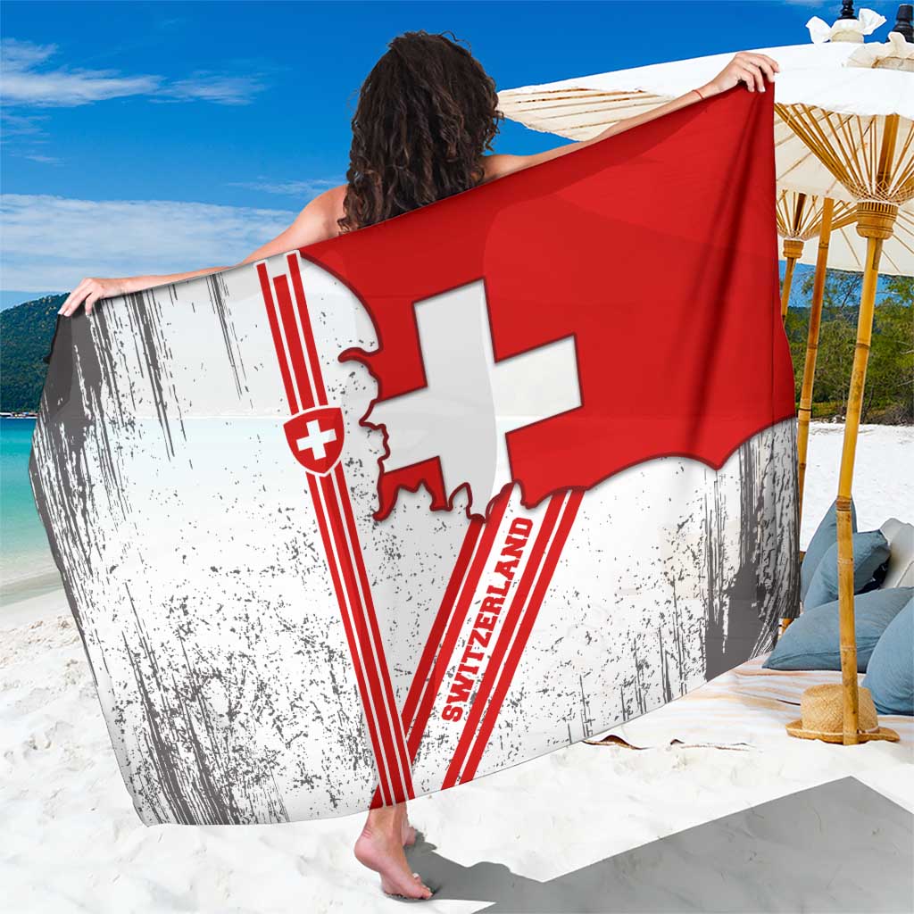 Switzerland Flag Sarong Swiss Map Red-White Distressed - Wonder Print Shop