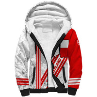 Switzerland Flag Sherpa Hoodie Swiss Map Red-White Distressed - Wonder Print Shop