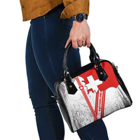 Switzerland Flag Shoulder Handbag Swiss Map Red-White Distressed - Wonder Print Shop