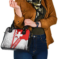 Switzerland Flag Shoulder Handbag Swiss Map Red-White Distressed - Wonder Print Shop