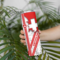 Switzerland Flag Skinny Tumbler Swiss Map Red-White Distressed - Wonder Print Shop