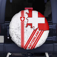 Switzerland Flag Spare Tire Cover Swiss Map Red-White Distressed - Wonder Print Shop
