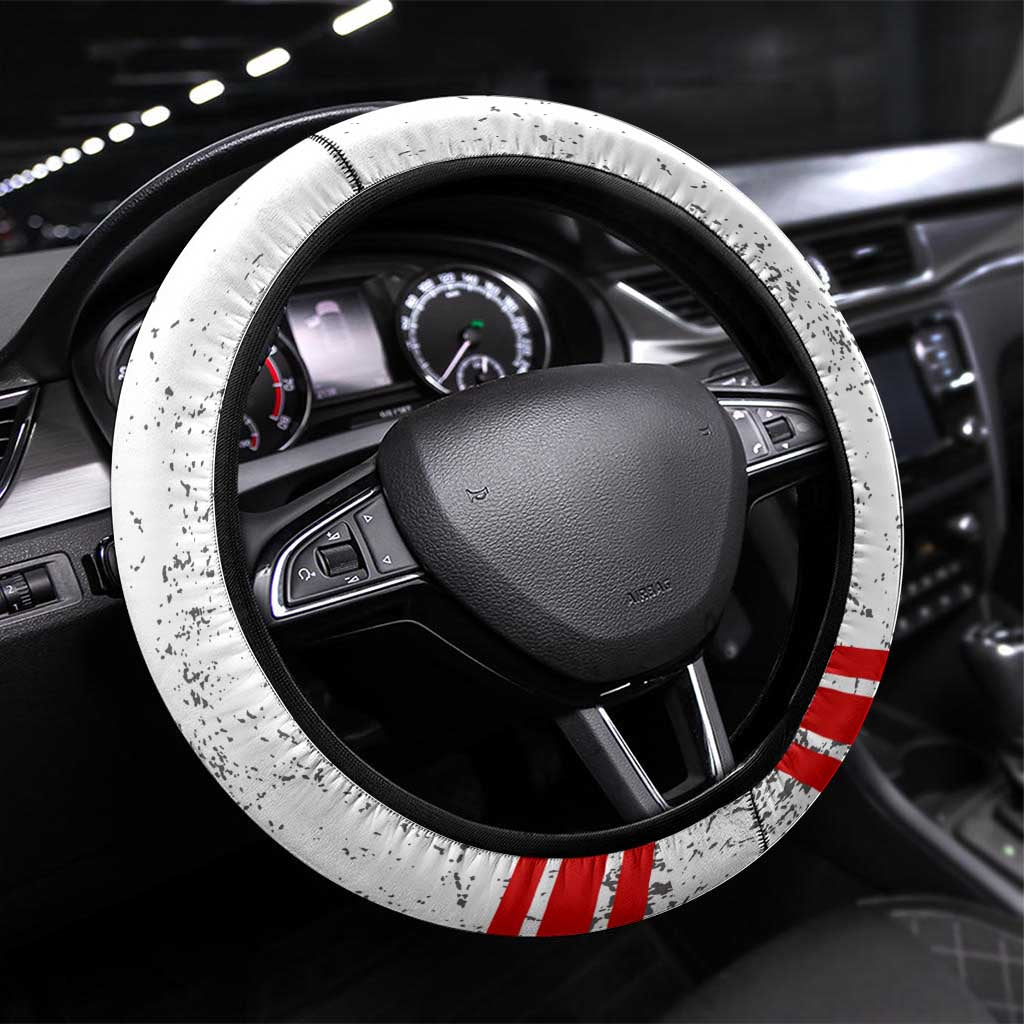 Switzerland Flag Steering Wheel Cover Swiss Map Red-White Distressed - Wonder Print Shop