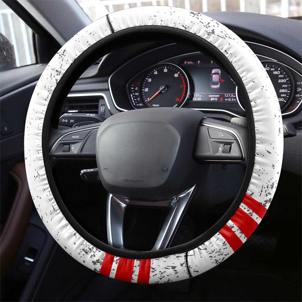 Switzerland Flag Steering Wheel Cover Swiss Map Red-White Distressed - Wonder Print Shop