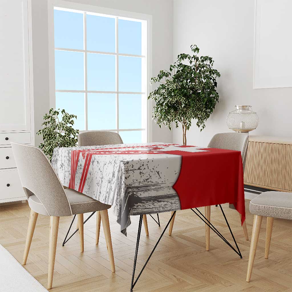 Switzerland Flag Tablecloth Swiss Map Red-White Distressed - Wonder Print Shop