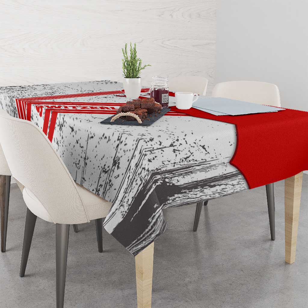 Switzerland Flag Tablecloth Swiss Map Red-White Distressed - Wonder Print Shop