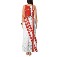Switzerland Flag Tank Maxi Dress Swiss Map Red-White Distressed - Wonder Print Shop