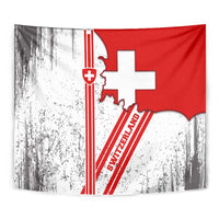 Switzerland Flag Tapestry Swiss Map Red-White Distressed - Wonder Print Shop