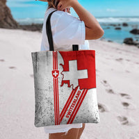 Switzerland Flag Tote Bag Swiss Map Red-White Distressed - Wonder Print Shop