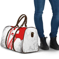 Switzerland Flag Travel Bag Swiss Map Red-White Distressed - Wonder Print Shop