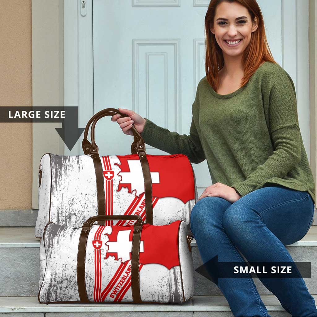 Switzerland Flag Travel Bag Swiss Map Red-White Distressed - Wonder Print Shop